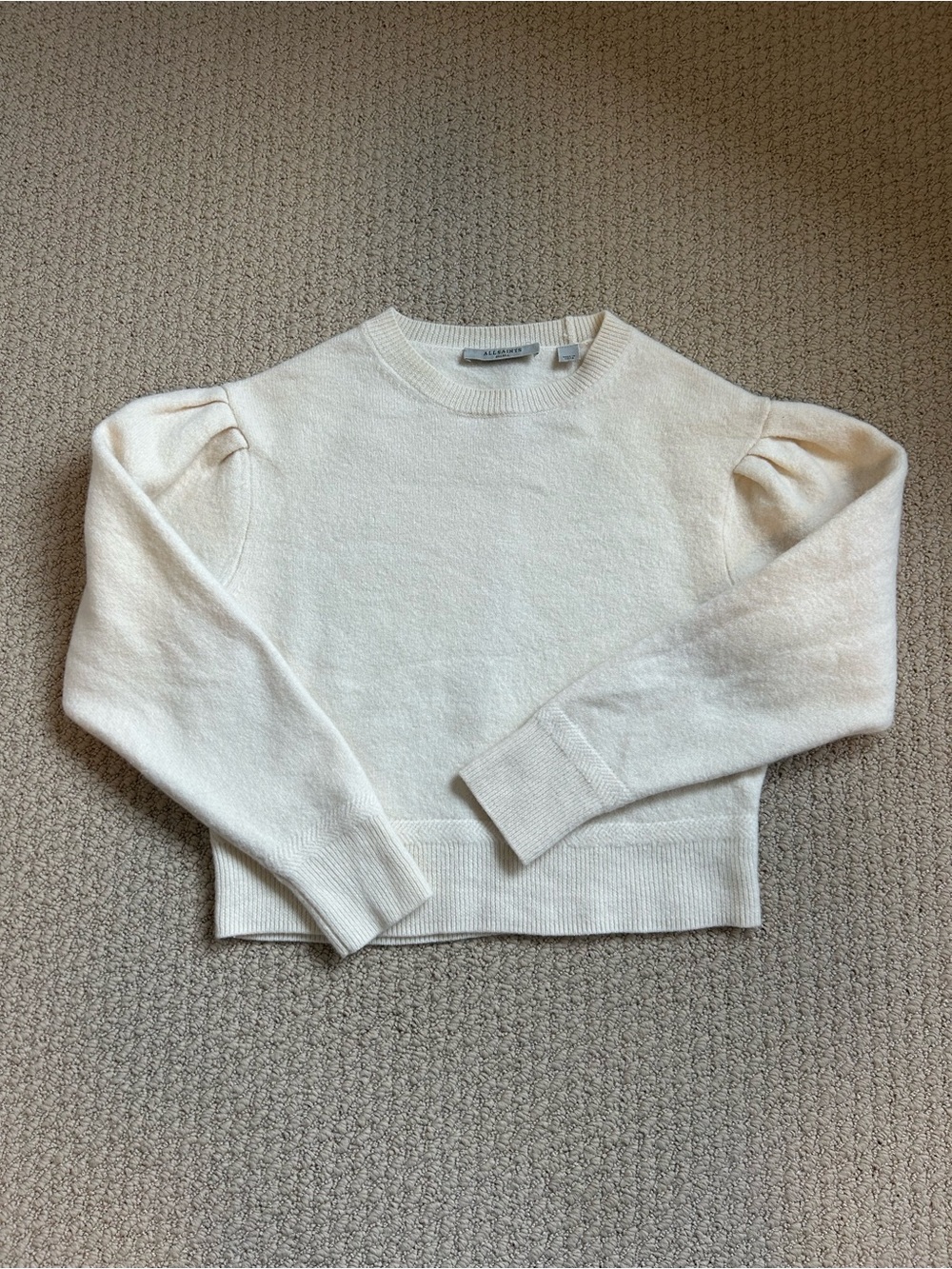 All Saints 100% Merino Wool Cream Sweater